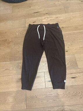 Women's Brown Drawstring Joggers with Tapered Cuffs
